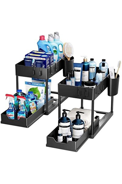 RAXOOM 2 Tier Kitchen Sink Organizer with Hooks, Sink Organizers and Kitchen ...