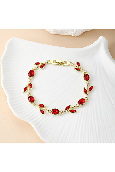 asc.home Zircon Steel Bracelet Red Detail 20 cm