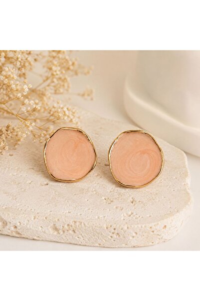 So Much Accesories Powder Pink Round Design Stud Earrings