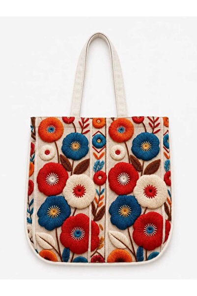 ÖZDAĞ HOME CONCEPT Digital Printed Suede Fabric Women's Shoulder Bag – Multi-...