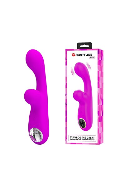 19 cm 10 Titreşim 10 Vurma Fonksiyonlu LED Ekranlı Teknolojik Şarjlı Rabbit Vibratör