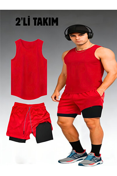 RUTBİL SPORTS 2'Lİ KISA TAYTLI ŞORT & SIFIR KOL COMPRESSİON BODY SET- FUTBOL-...