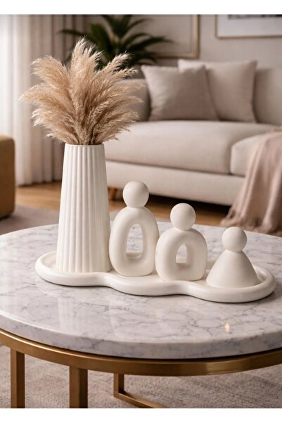 POSTOJNA Decorative Family Figurine Vase Set with Tray Modern Minimal Living ...