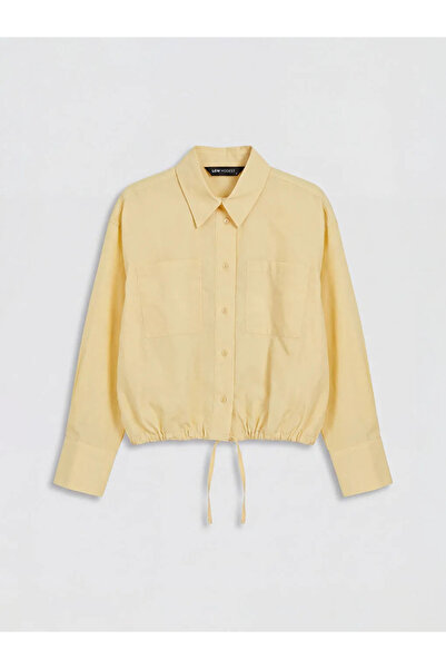 LC Waikiki Yellow women's shirt with belt