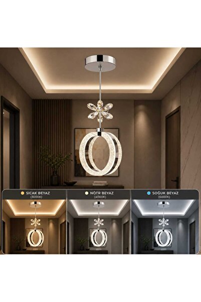 MAVERALİGHTİNG ALYA TEKLİ AVİZE 3 RENK LED ISIKLI KORİDOR ANTRE HOL AVİZE