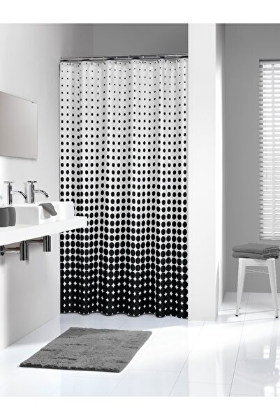 Sealskin Υφασμάτινη Κουρτίνα Μπάνιου 180*200 εκ. Μαύρο με Στίγματα 233601319