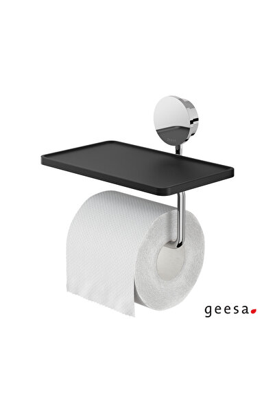 Geesa Θήκη χαρτιού υγείας με ράφι 18.5x12.9 εκ. OPAL Χρώμιο 7224-100