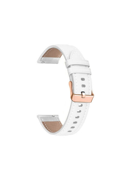 OEM Δερμάτινο λουράκι, κούμπωμα ροζ χρυσού, Huawei Watch GT 5 41mm Λευκό