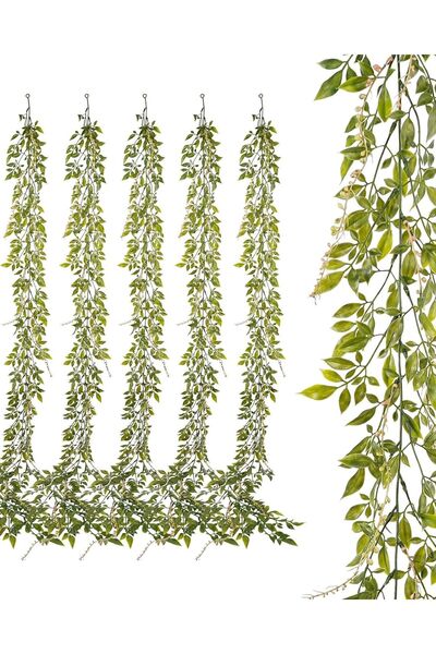 OEM Ghirlandă Artificială cu Plante Agățătoare Verzi 6 Bucăți Decorativă Verd...