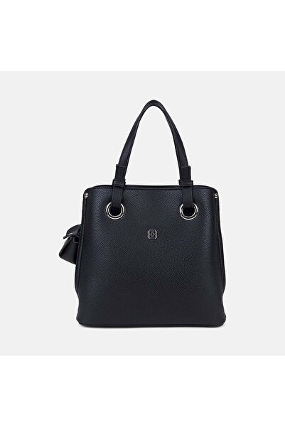 Desa Women's Black Mini Handbag with Charm Accessories