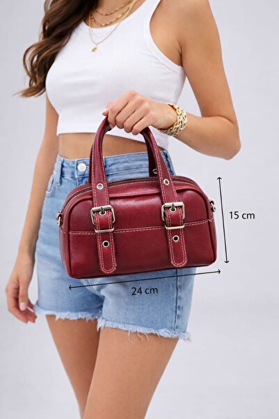 chocolatebag Women's Crossbody Hand and Shoulder Bag with Buckle Details in B...