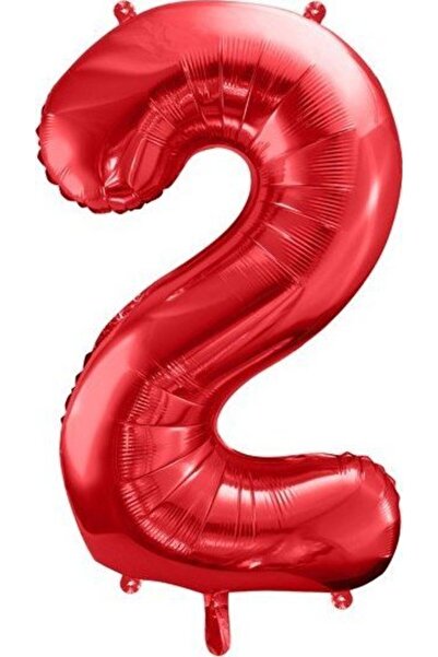Partydeco Balon cifra 2 rosu folie 86 cm