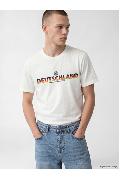 LC Waikiki Tricou bărbătesc imprimat cu Germania, Cupa Mondială FIFA 2026