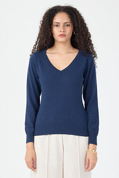 ENQUE V-Neck Women's Basic Knitwear Sweater