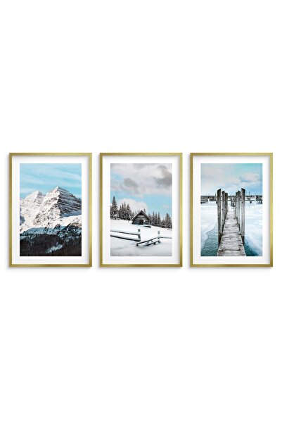 Naklejkomania Postere pentru perete in living sau dormitor, Munti 3x 30x40 cm