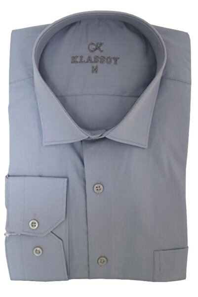 Modarar Men's Classic Gray Shirt with Pockets and Long Sleeves Rar01463
