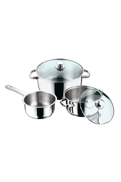 Vinod By Styli 5-Piece Stainless Steel Cookware Set with Lid