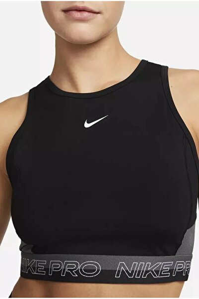 Nike Γυναικείο Αθλητικό Τοπ Προπόνησης Pro Dri Fit Cropped Μαύρο