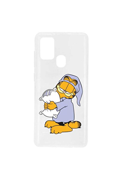 OEM Case compatible with Samsung Galaxy A21s Transparent Silicone Garfield Sl...