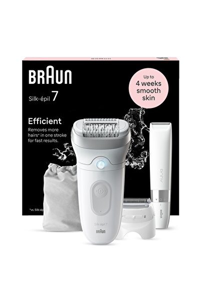 Braunability Epilator reîncărcabil Braun Silk-epil 7 7-441 cu capete de epila...