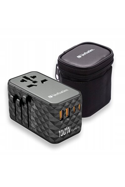 Verbatim Încărcător adaptor de călătorie GaN III UTA-06 World 100W USB 2x USB-C