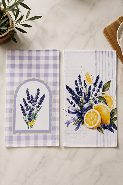 Pilloveland Desenli Mutfak Havlusu (2’li Set) | 30×50 cm - Lavanta
