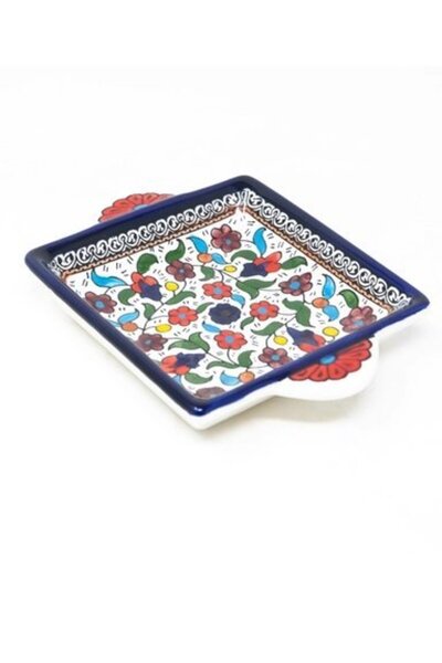 AL SHERESH FOOD Square Serving Ceramic Plate ( 3 x 14 x 14 cm )
