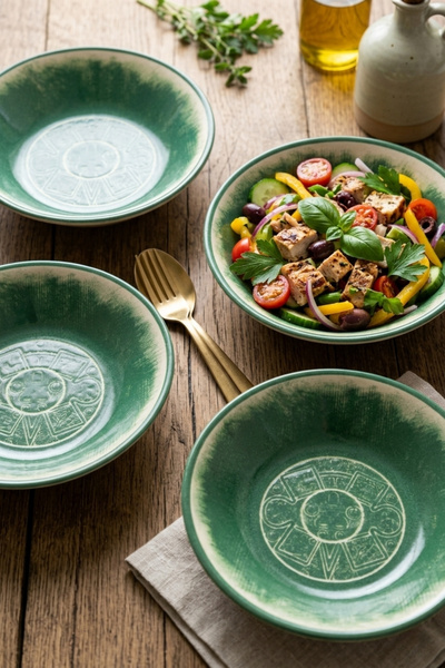 Keramika Verde Royale Round Dinner Plate Set of 4 18cm