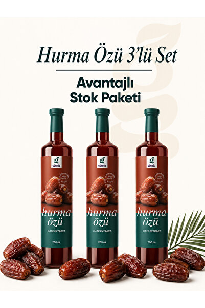 Gürbüzden Hurma Özü 700g 3'lü seti | %100 Doğal Katkısız ve Şeker İlavesiz Hu...