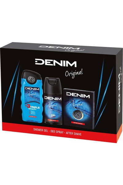 Denim Set cadou Original pentru bărbați – Gel de duș 250 ml, Deo Spray 150 ml...