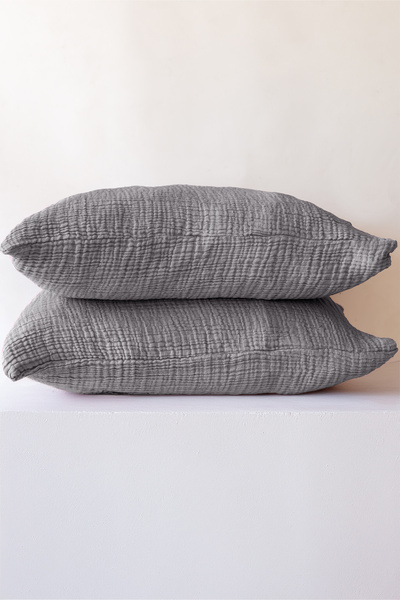 vivamaison 4 Layer Muslin Pillowcase Set of 2 50X70 cm 100% Cotton Breathable