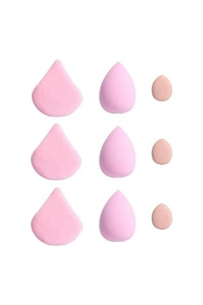 BEAUTY SYSTEM مجموعة اسفنجات مكياج وباف بودرة من بيوتي سيستم - 9 قطع الوان مت...