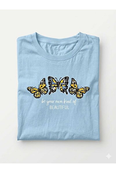 KOZİA OUTDOORS Women's Be Your Own Kind of Beautiful Printed Crew Neck Oversi...