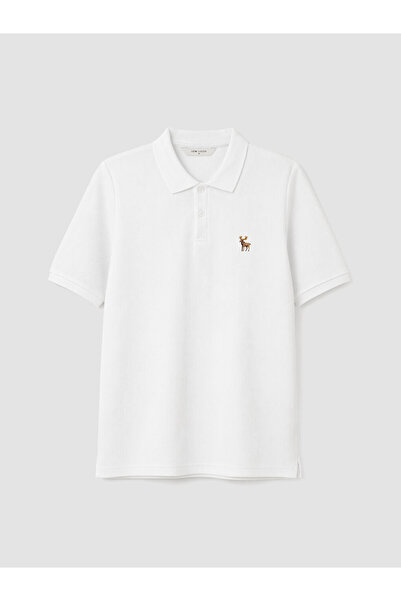 LC Waikiki Rmz Gi̇yi̇m Farkiyla Devrik Roba Collar Embroidered Men's T-Shirt