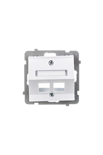 OSPEL Carcasă priză computer dublă înclinată albă (GPK-2RS/P/00)