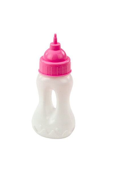 LeanToys Păpușă bebeluș cu biberon, costum roz, sunete, 30 cm