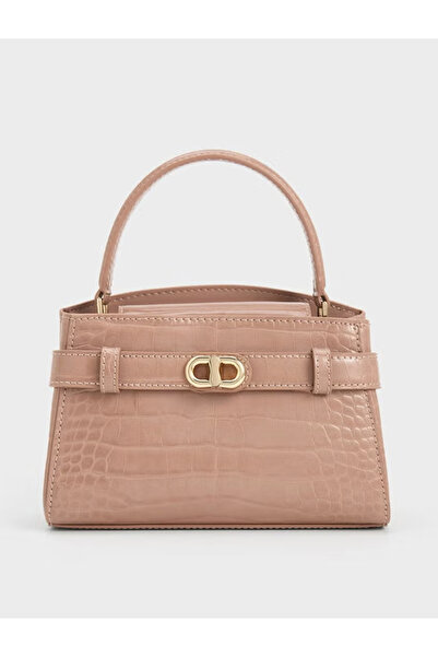 CHARLES STONE Aubrielle Croc Tote - Blush