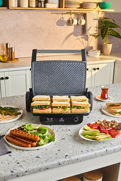 Emsan Gri Feel Steel XL Tost Makinesi ve Izgara 1800W