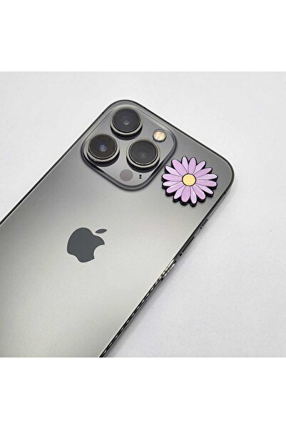 kipfy Purple Daisy Flower Phone Sticker, Adhesive Decal compatible with iPhone, Floral Design, Lavender