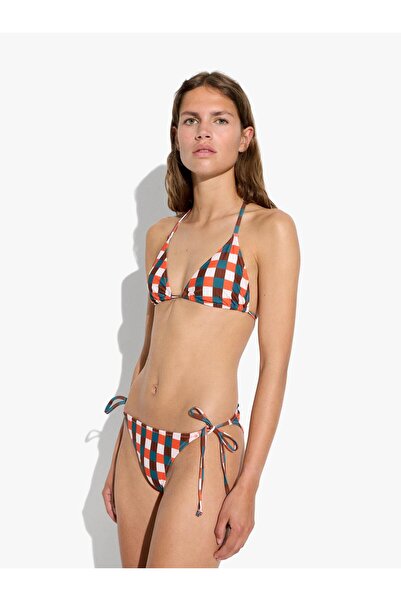PARFOIS Kadın Kare Desenli Bikini Üstü