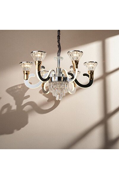 Danube Home Casablanca LED Crystal Chandelier – Crystal & Metal – Chrome – 3-...