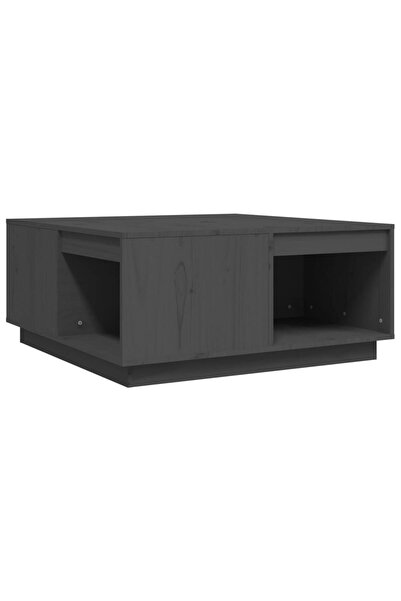 vidaxl Măsuță de cafea, gri, 80x81x36,5 cm, lemn masiv de pin