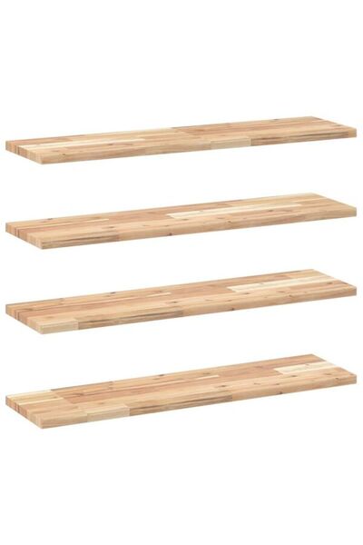 vidaxl Rafturi plutitoare 4 buc. 80 x 20 x 2 cm lemn masiv de salcâm netratat