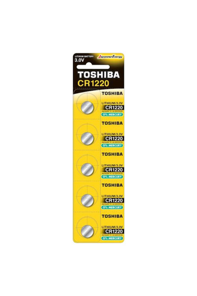 Toshiba CR1220 3.0V Lithium Coin Cell Batteries With Zero Mercury- 5pcs