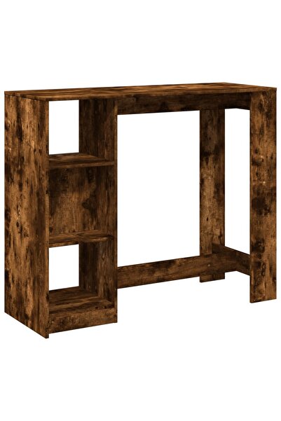 vidaxl Masă de bar cu raft stejar fumuriu 124x46x103,5cm lemn compozit