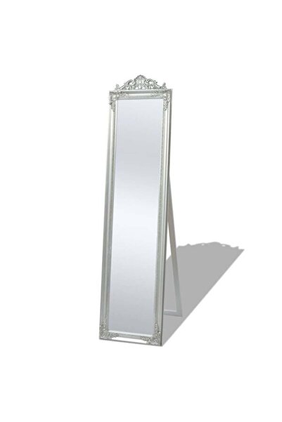 vidaxl Oglindă verticală în stil baroc 160 x 40 cm argintie