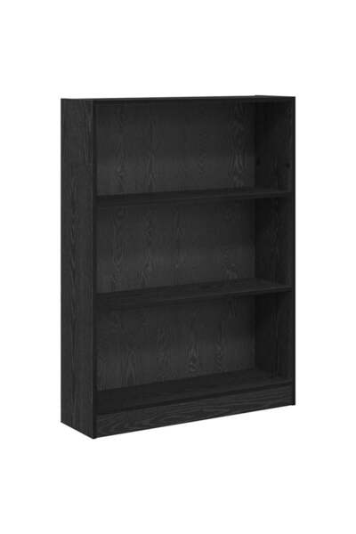 vidaxl Raft pentru cărți Stejar Negru 80 x 24 x 109 cm Lemn compozit