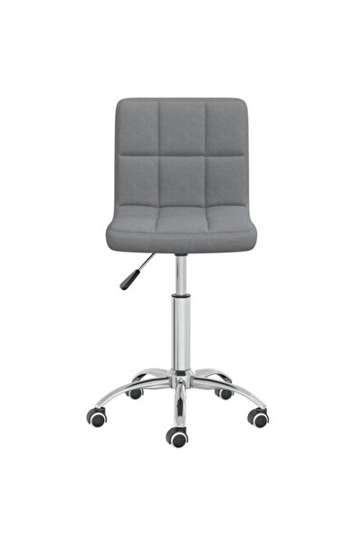 vidaxl Scaun de bucătărie pivotant, gri deschis, material textil