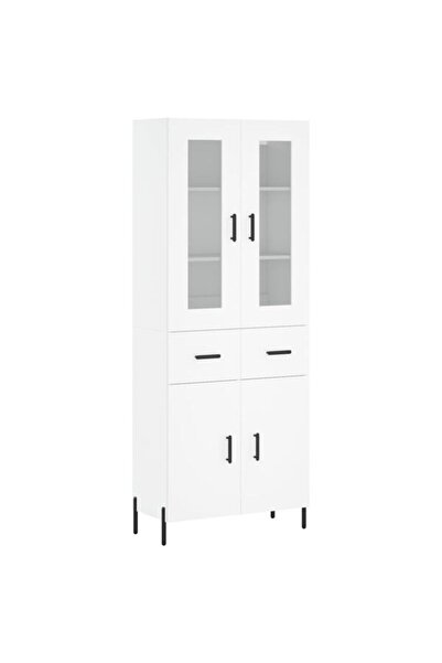vidaxl Dulap înalt, alb, 69,5 x 34 x 180 cm, lemn compozit