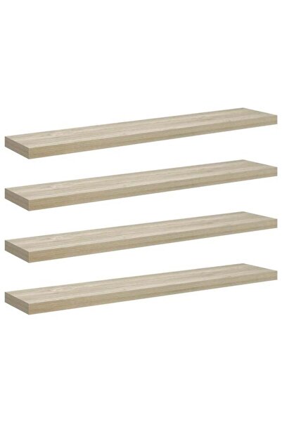 vidaxl Rafturi de perete, 4 buc., stejar, 120 x 23.5 x 3.8 cm, MDF